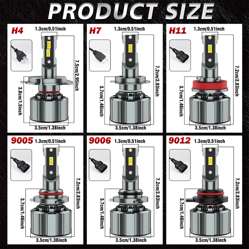 CARLitek 6600000LM 6600W H4 H7 H11 LED CANbus K5C K6C H8 9005 9006 HB3 HB4 9012 HIR2 Led H