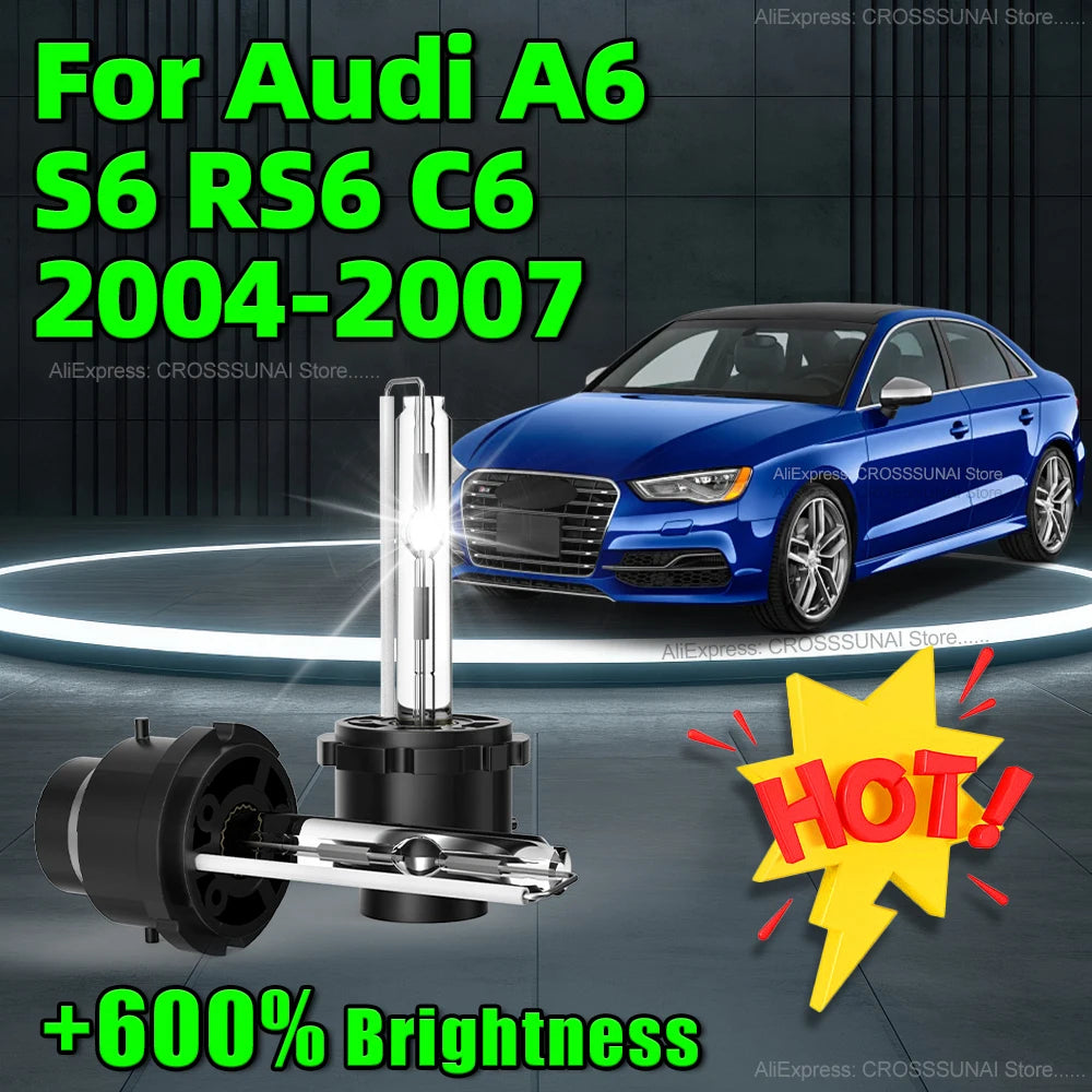 8000LM High Bright Xenon Bulb 12V 35W HID Lamp 6000K D2S Car Headlight For Audi A6 S6 RS6
