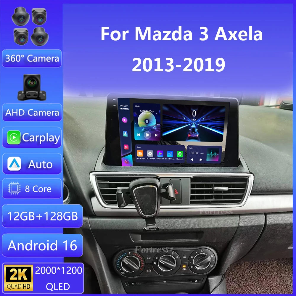 Android 16 Carplay Auto Car Radio For Mazda 3 Axela 2013-2018 Stereo GPS Navigation Multim