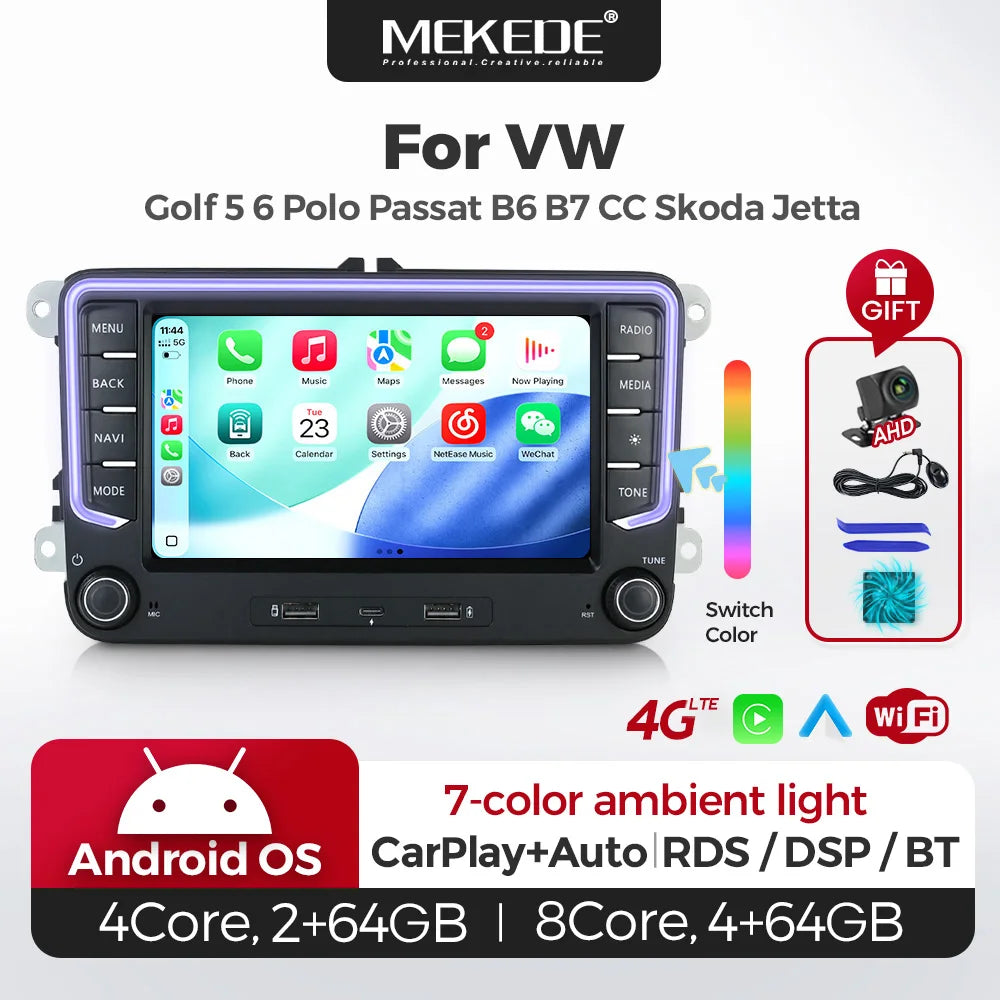 Android 15 BT Central Multimedia Intelligent Car radio system For Volkswagen Golf 5 POLO P