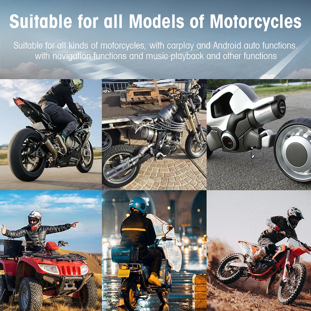 Portable 5 inch IP67 Waterproof Motorcycle GPS Navigation Wireless Carplay Android Auto DV | AUTOKITSHOP