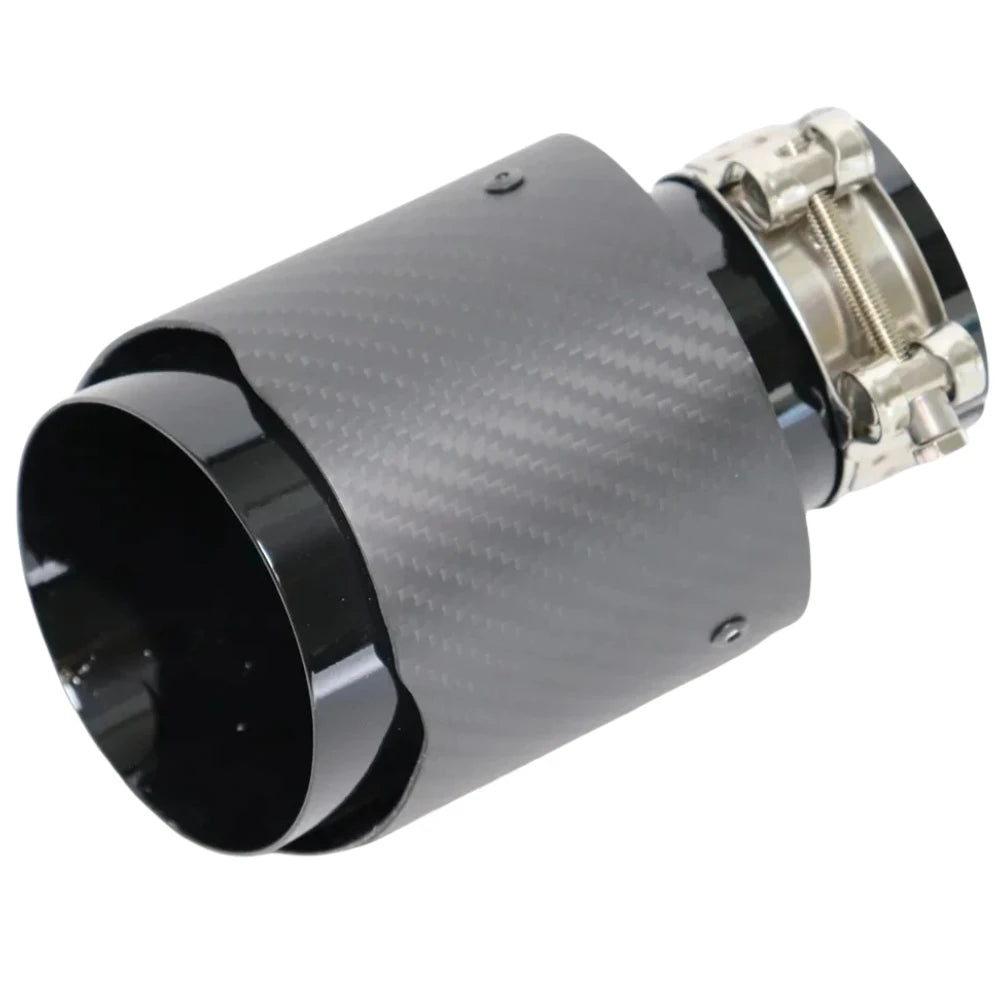 1 Piece Car Matte Carbon Fiber Muffler Tip Universal Exhaust System Pipe Mufflers Nozzle Tip Str - Automotive LED Light