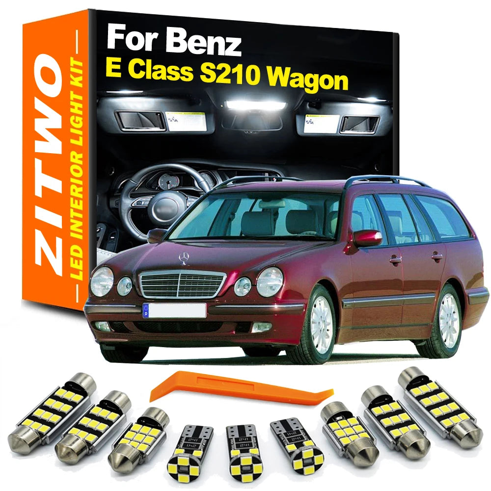 ZITWO 21Pcs Canbus LED Interior Light Kit For Mercedes Benz E Class S210 Wagon Estate 1996-2002 Car LED Bulb License Plate Lamp