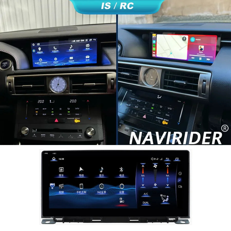 Navirider Android 15 Wireless Carplay Auto Radio For Lexus IS RC 200 250 300 350 200t 300h | AUTOKITSHOP