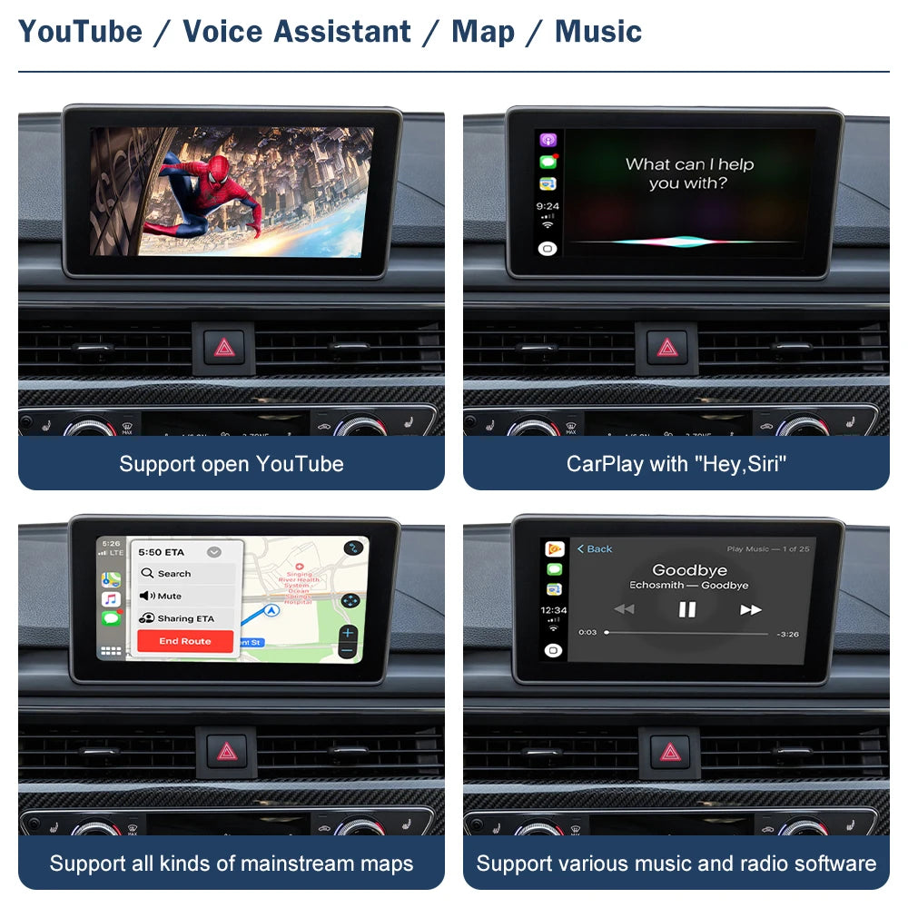 ROAD TOP Wireless CarPlay for Audi A3 B9 A4 A5 Q5 2018-2019, with Android Auto Interface A | AUTOKITSHOP