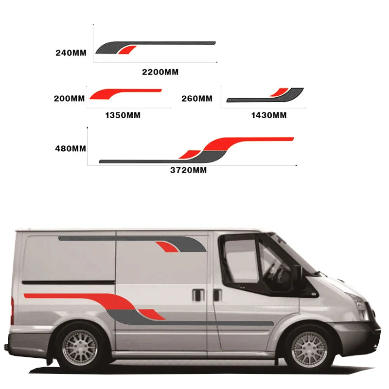 Motor Home Stripes Camper Van Horsebox Rv Sticker Caravan Decal Graphic