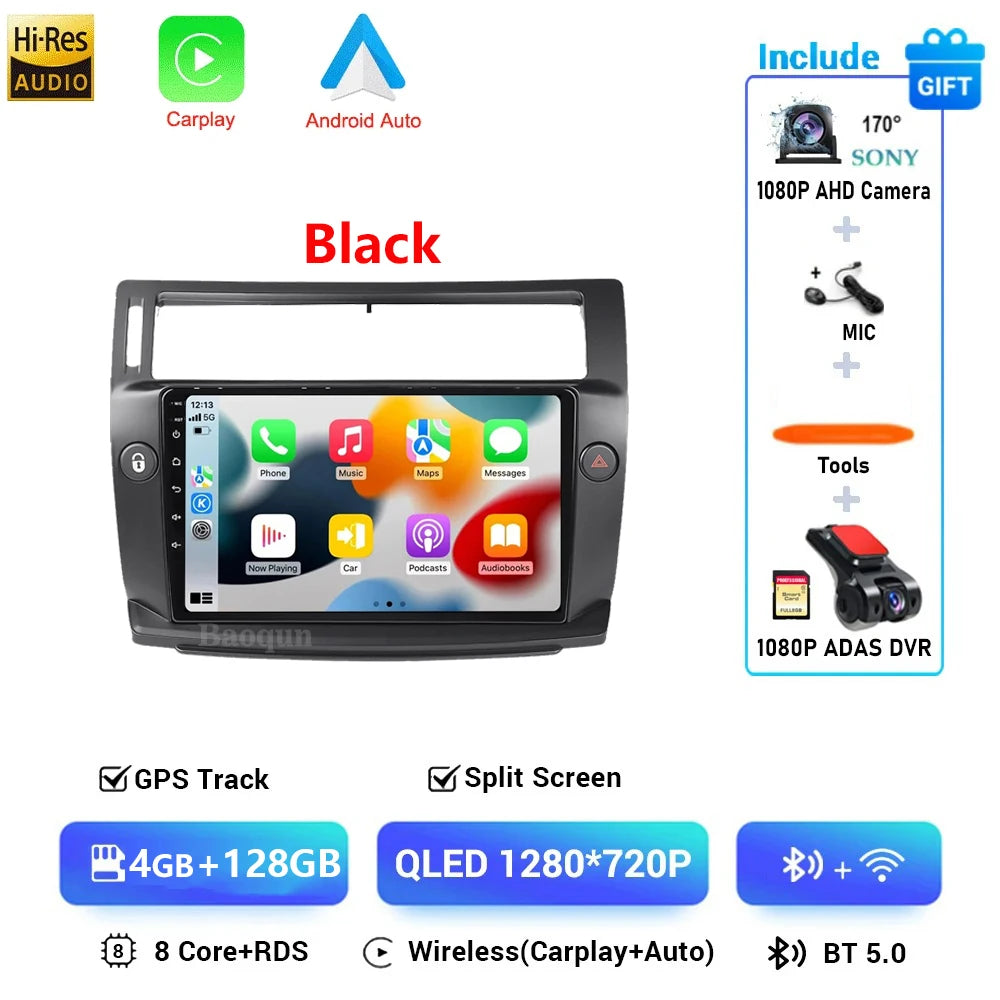 Android 16 For Citroen C4 C-Triomphe Quatre 2004-2014 Navigation GPS Multimedia Car Radio