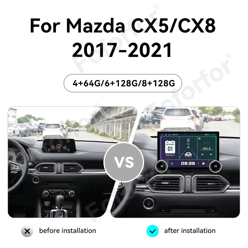 Upgrade 11.5 Inch Android 15 Ultra Clear HD Touch Screen Wireless CarPlay GPS Multimedia P