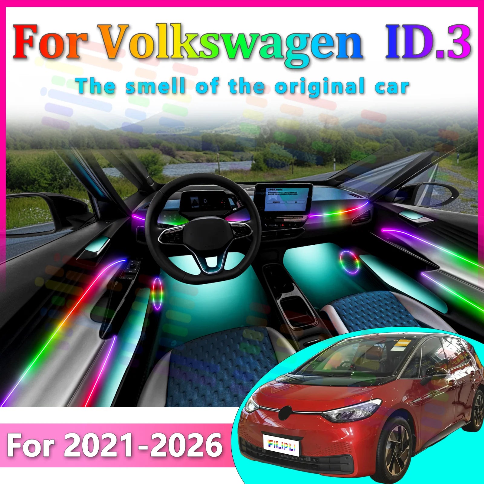 RGB - Ambient Light - for VW ID3 2021-2026 - App Control - Car Interior Lighting | AUTOKITSHOP