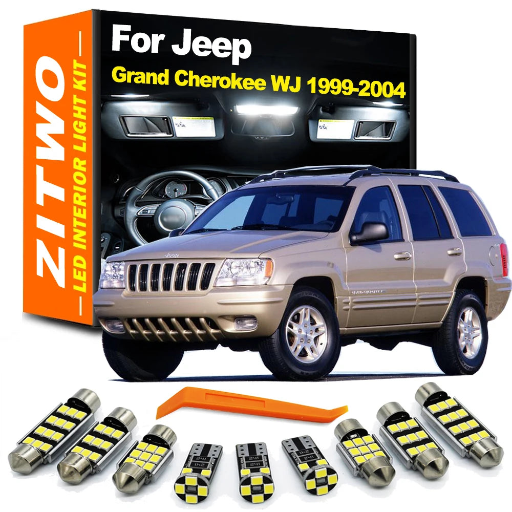 ZITWO 14Pcs Canbus LED Interior Map Light Sun Visor Lamp Trunk Bulb Kit For Jeep Grand Cherokee  - Canbus LED Car Light