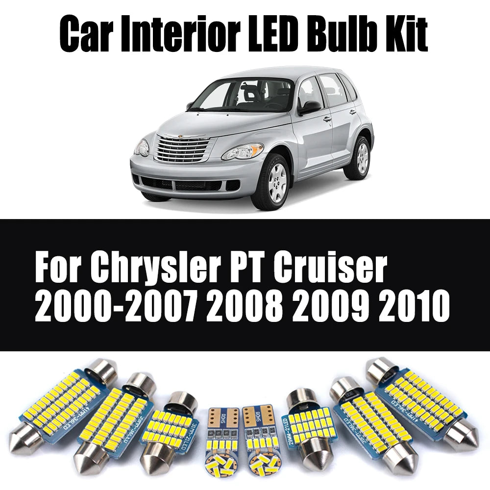 11-Piece LED Interior Light Kit for Chrysler PT Cruiser 2000-2007 - Canbus Dome Map Door Trunk Bulbs | AUTOKITSHOP