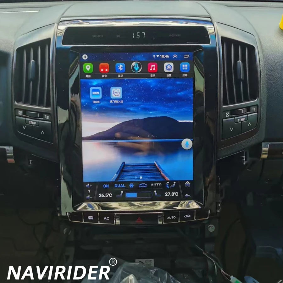 GPS DSP Navi 12.1inch Android 15 Stereo Qled Screen For TOYOTA LAND CRUISER LC200 2008-201