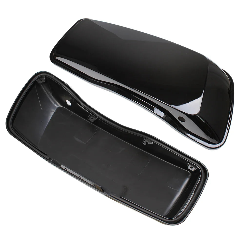 Black Saddlebag Lids Covers Motorcycle Accessories For Harley Touring Road King Street Electra G - Automotive LED Light