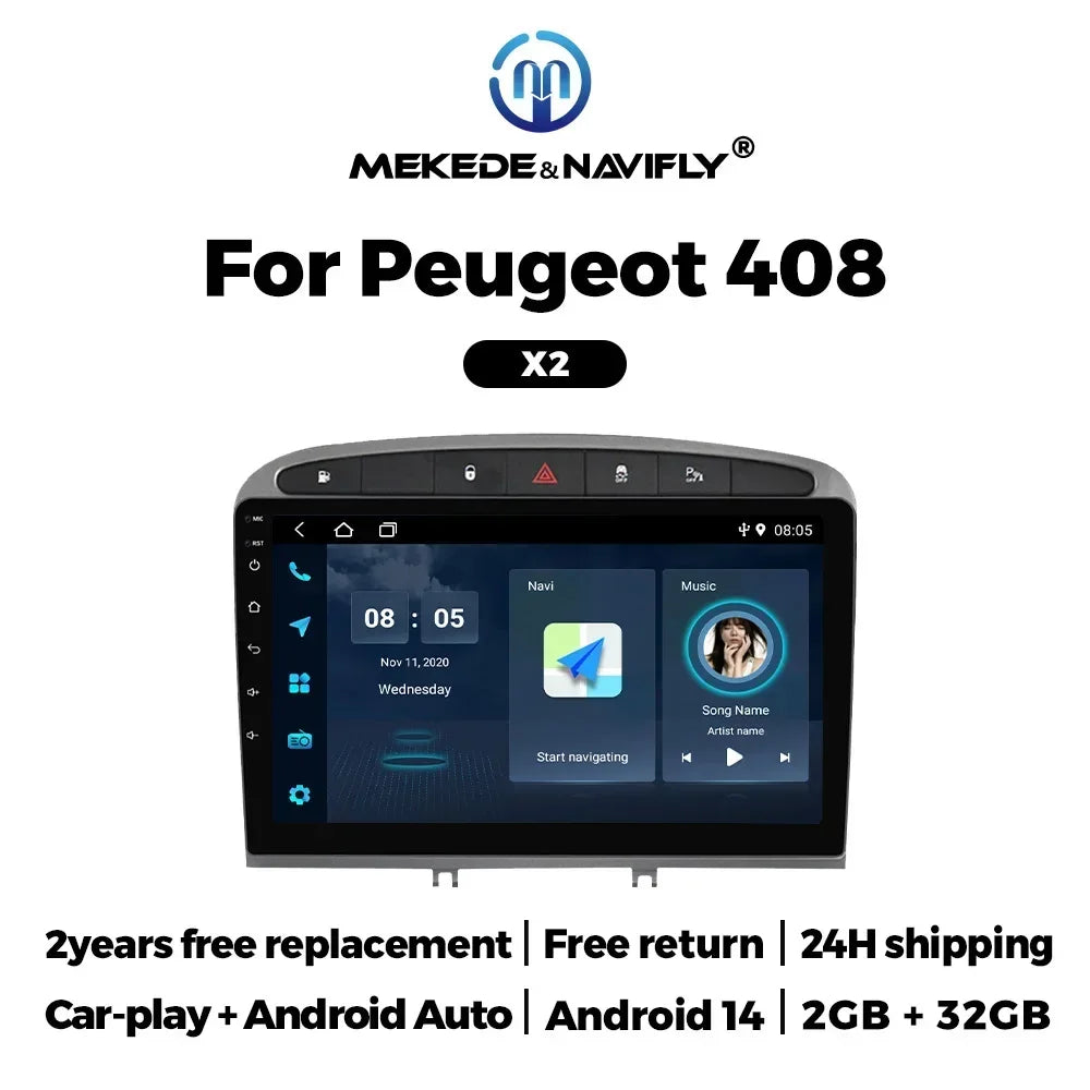 Wireless for CarPlay Android Auto for PEUGEOT 308 308S 408 2010 - 2016 Car Radio Stereo WI | AUTOKITSHOP