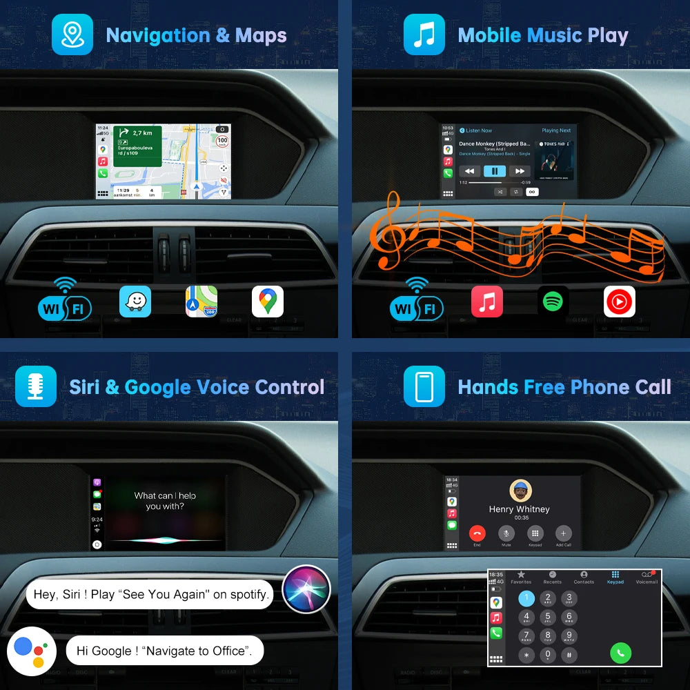 Road Top Decoder Wireless CarPlay Android Auto Interface for Mercedes Benz C Class W204 NT | AUTOKITSHOP