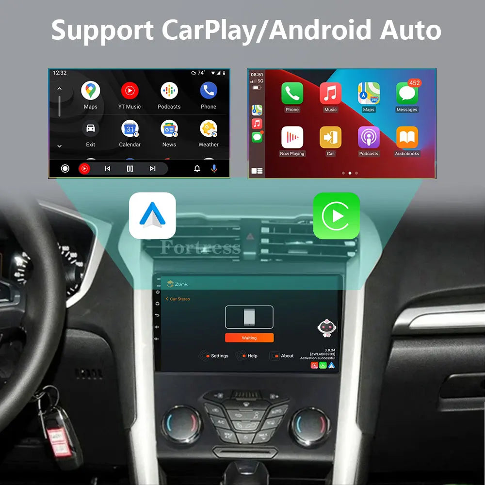 Android 16 GPS Navigation QLED Touch Screen For Ford Fusion Mondeo 5 2014-2019 Auto Radio