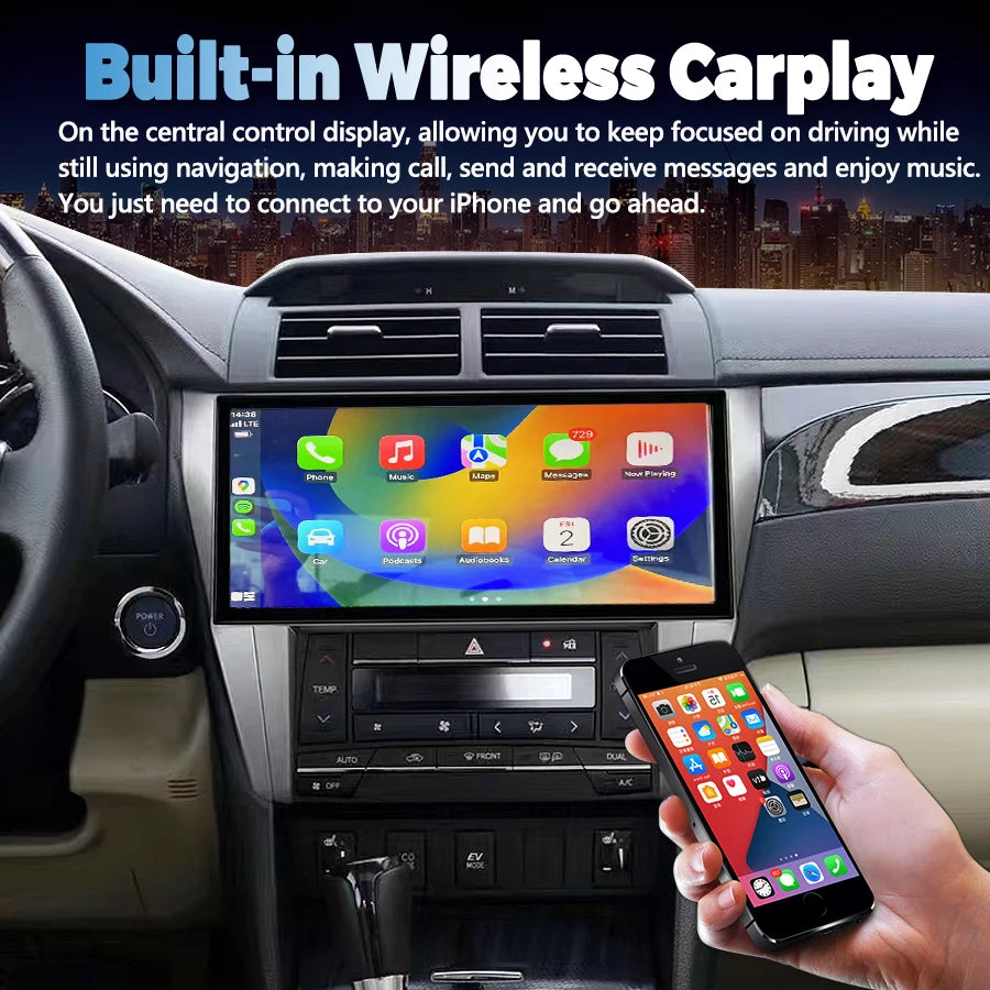 Qled Screen 12inch Android 13 For Toyota Camry 2015 2012 Car Multimedia Auto Video Player  | AUTOKITSHOP