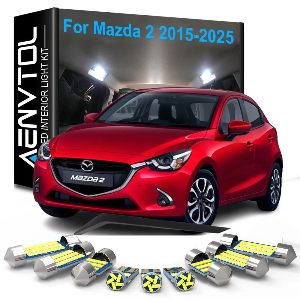 8-Piece LED Interior Light Kit for Mazda 2 - Canbus Error-Free Bulbs | AUTOKITSHOP