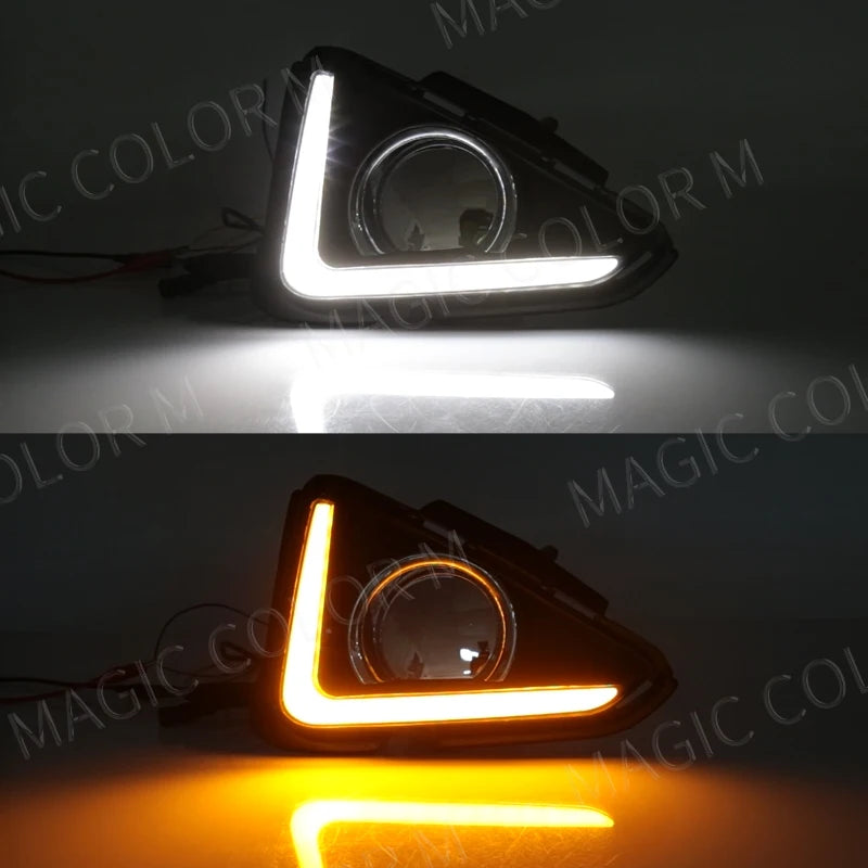 For Toyota RAV4 2016 2017 2018 DRL Daytime Running Lights Turn Signal Fog Lamp Bezel Chrom | AUTOKITSHOP