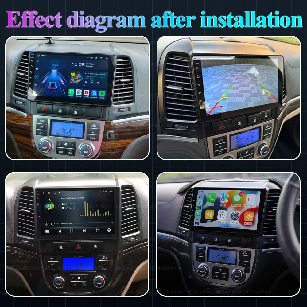 Android 16 Carplay Car Radio For Hyundai Santa Fe 2 2006 2007 2008 2009 2010 2011 2012 Mul | AUTOKITSHOP
