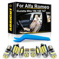 LED Interior Light Kit for Alfa Romeo Giulia Stelvio Giulietta Mito Brera GT 147 156 159 166 1998-2021 - Canbus Dome ...