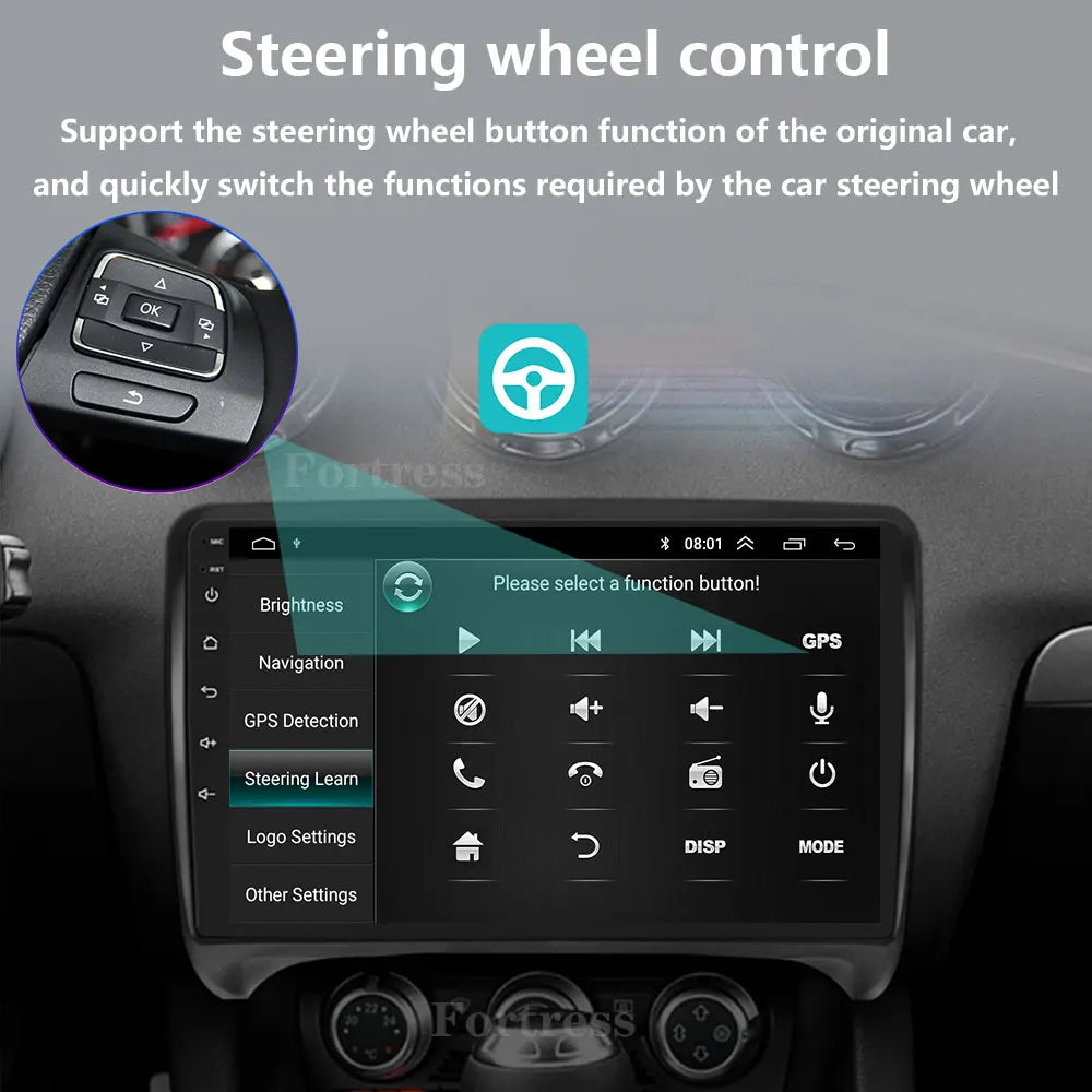 Android 16 Carplay Auto 2 DIN Intelligent System For Audi TT MK2 8J 2006 - 2014 Car Radio