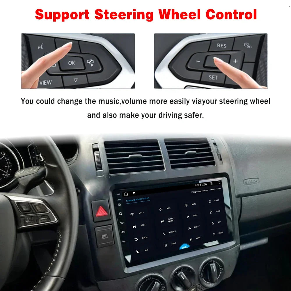 Car Radio Android 16 For Volkswagen VW Polo MK4 6Q 9N 9N3 2004- 2009 Auto Multimedia Video