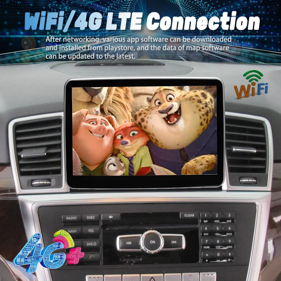 9 Inch Android 13 Oled Screen Car Multimedia Video Player GPS For Benz ML W166 GL X166 201 | AUTOKITSHOP