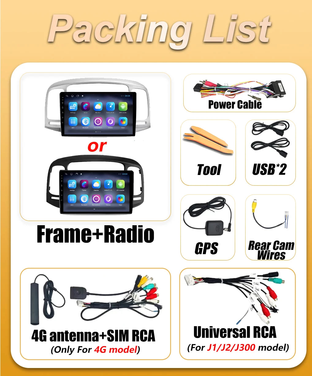 Carplay Android 16 For Hyundai Accent 3 2006 2007 2008 - 2011 Multimedia Player Bluetooth  | AUTOKITSHOP