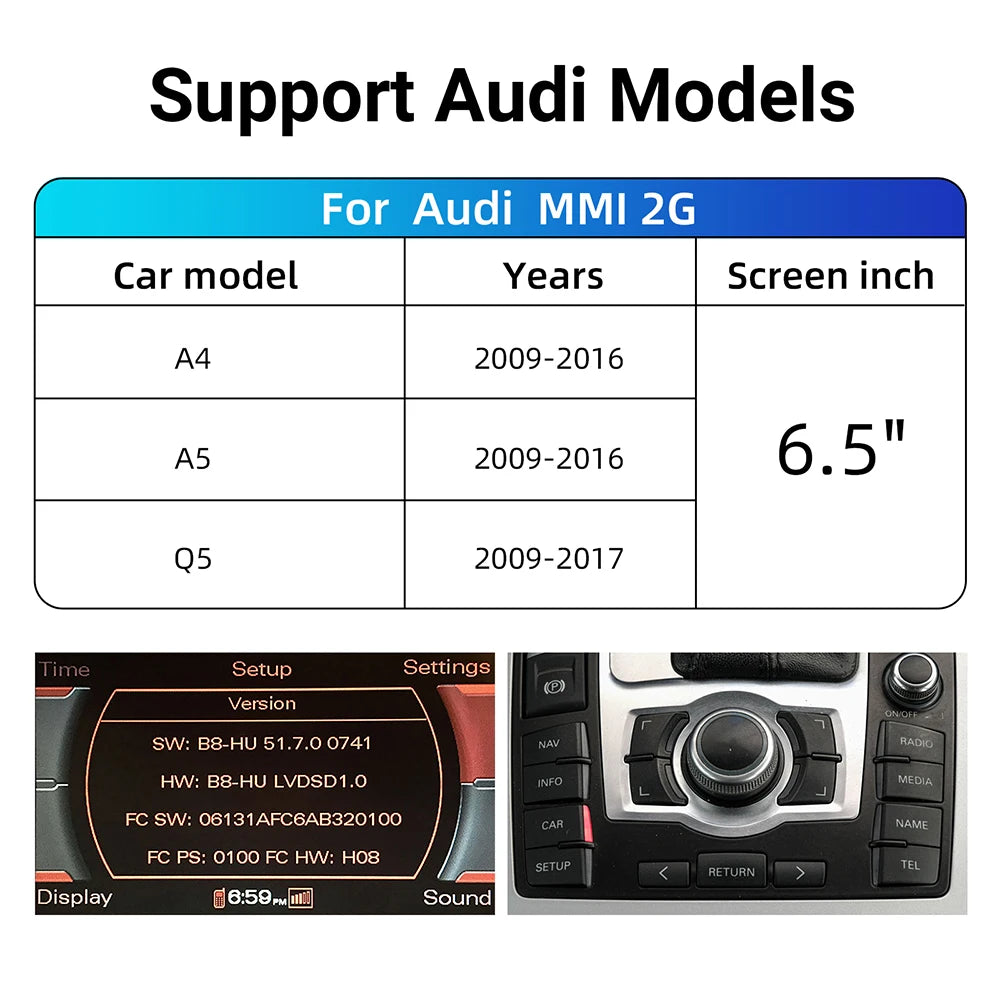 OEM Screen Upgrade Decoder Box for Audi A4, A5,Q5 2009-2016, 6.5" Screen, MMI 2G with CarP | AUTOKITSHOP