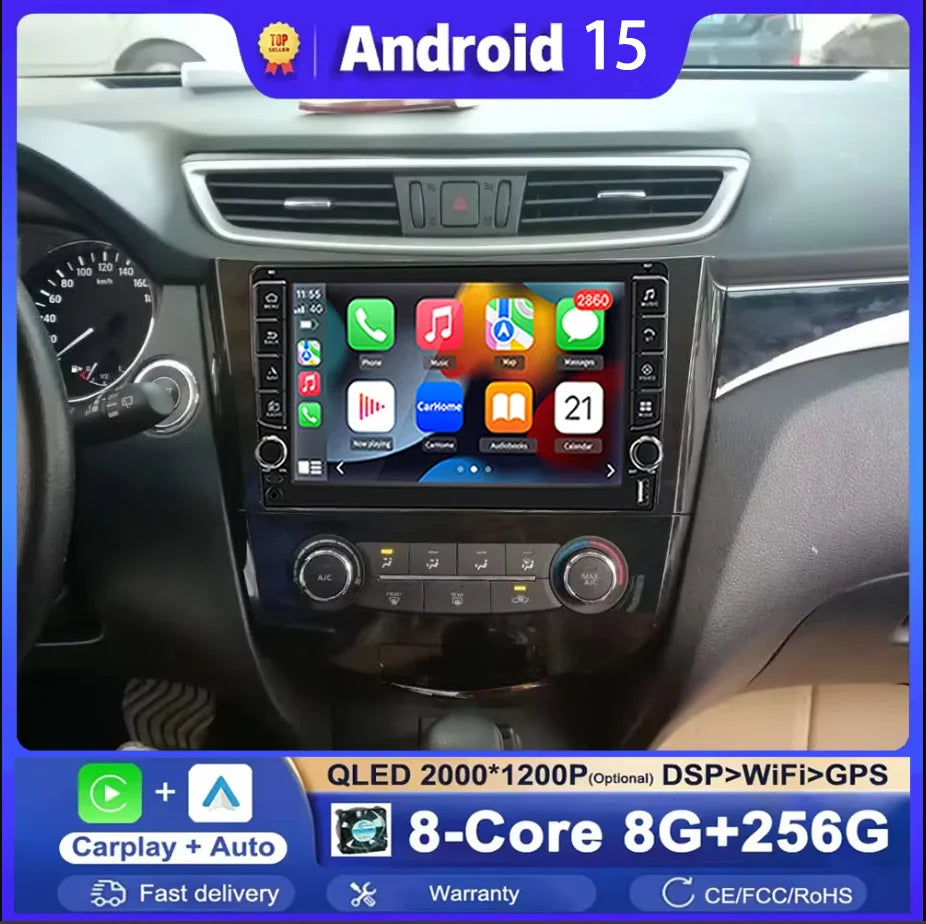 Android 15 For Nissan Qashqai J11 X-Trail T32 Rogue 2013–2019 with OEM 7" Screen Support B | AUTOKITSHOP
