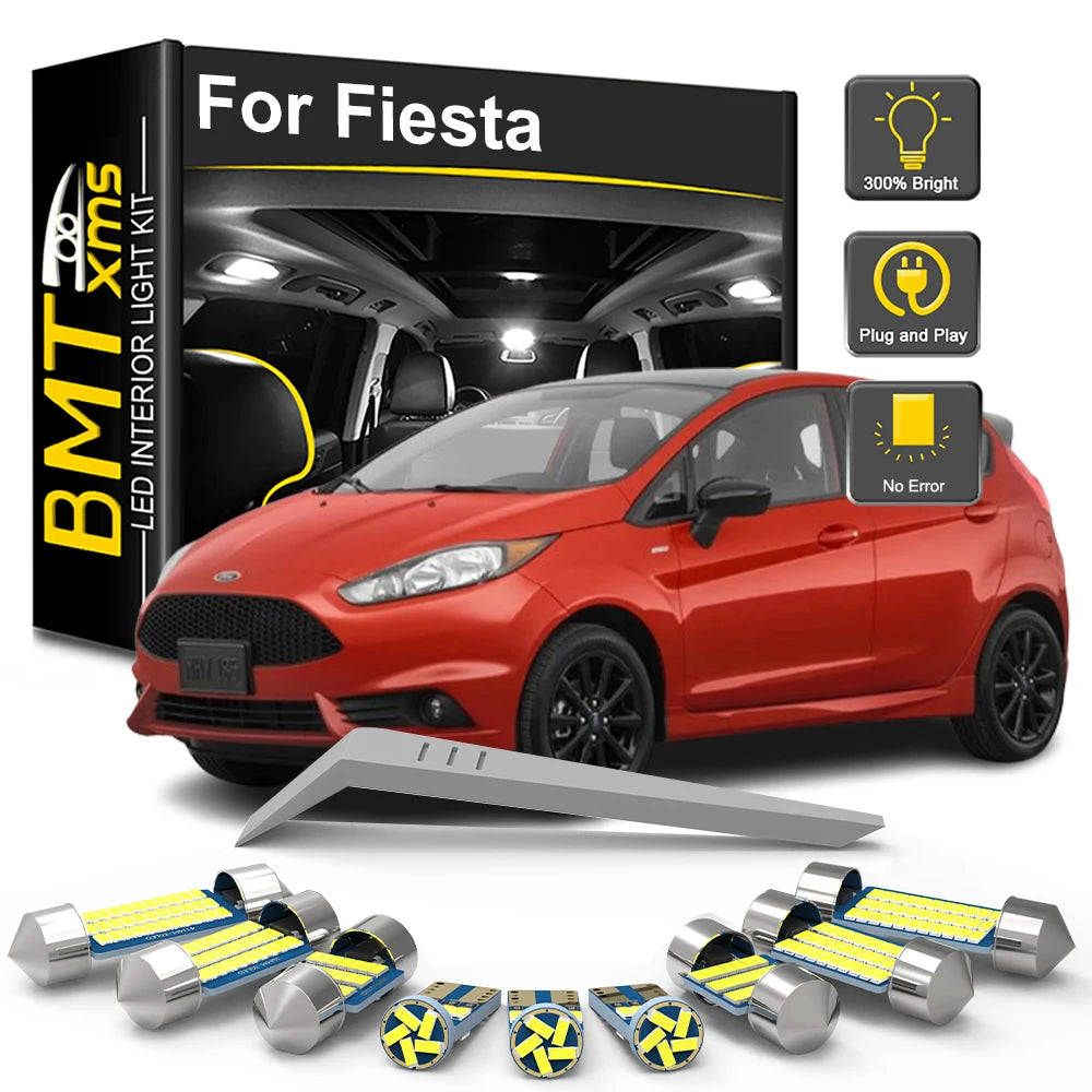9-Piece LED Interior Light Kit for Ford Fiesta MK6 MK7 2002-2011 - Canbus Dome Map Door Trunk Bulbs | AUTOKITSHOP