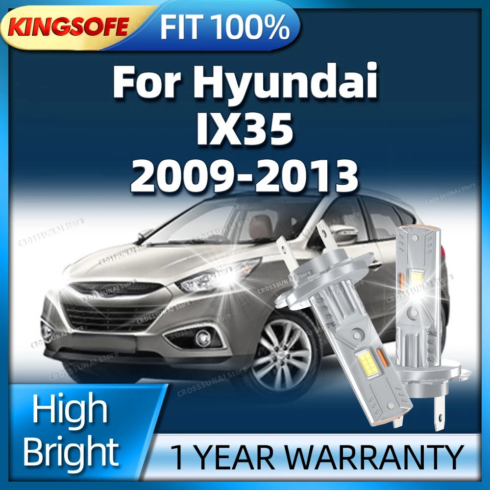 2/4Pcs LED Headlight Wireless High Quality Car Light 400W H7 6000K Light Bulbs For Hyundai