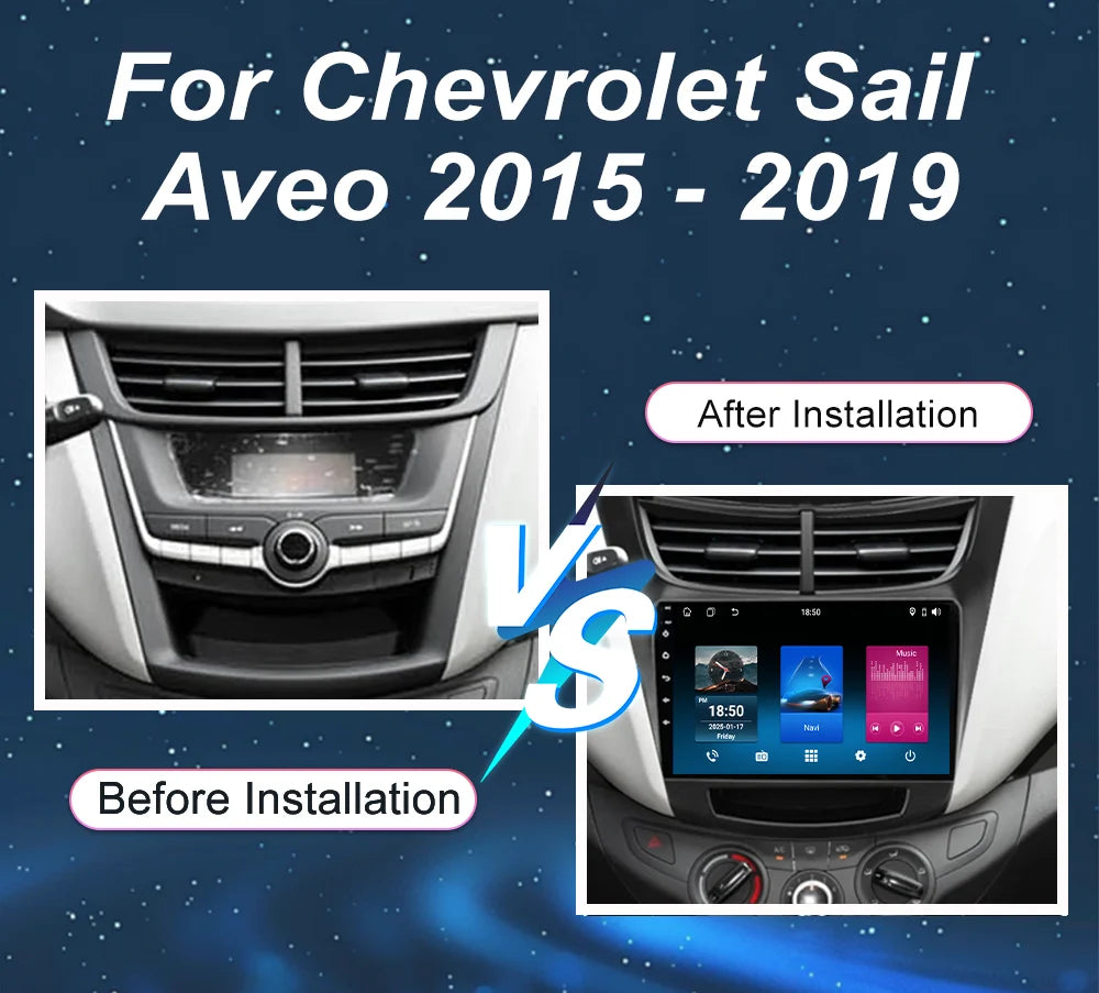 Android Carplay Car For Chevrolet Sail Aveo 2015 -2019 Auto Radio Stereo Multimidia Player