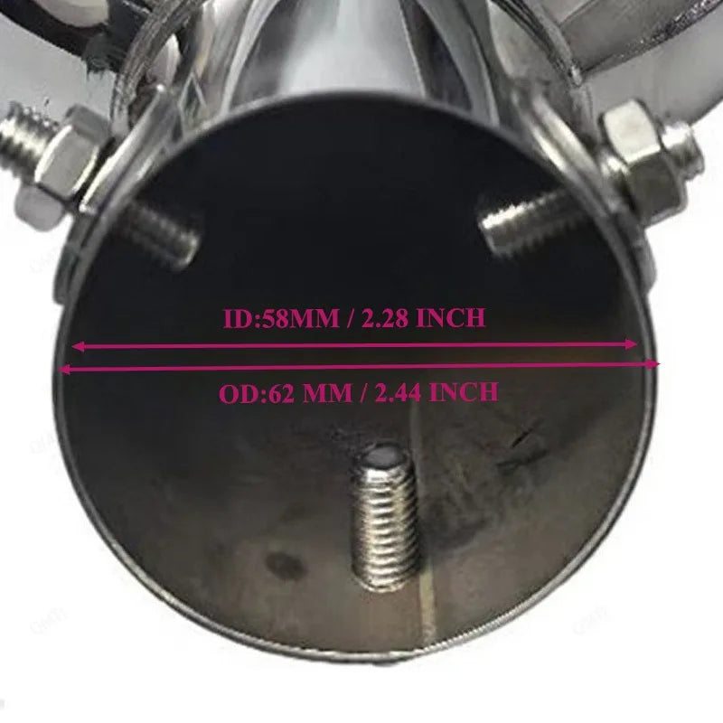 Exhaust Tip Universal Double Outlet Nozzle Rear Muffler Tip Stainless Steel Square Mouth Exhaust - Automotive LED Light