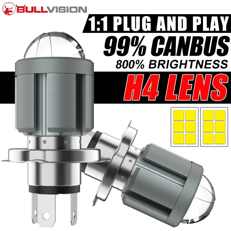 1PC/2PC Super Bright Motorcycle Accessories LED Headlight Bulb H4 Hi/Lo Beam explorers Spo