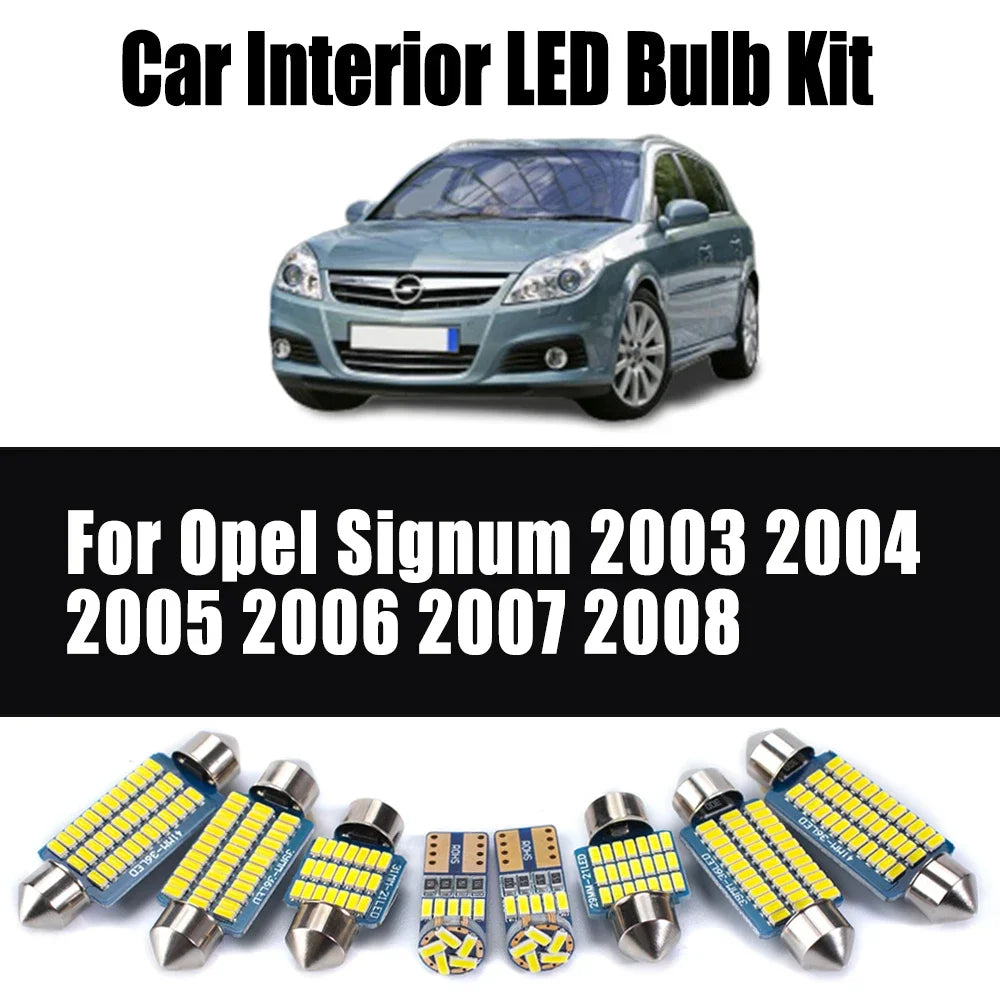 12-Piece LED Interior Light Kit for Opel Signum 2003- 2005 - Canbus Dome Map Door Trunk Bulbs | AUTOKITSHOP
