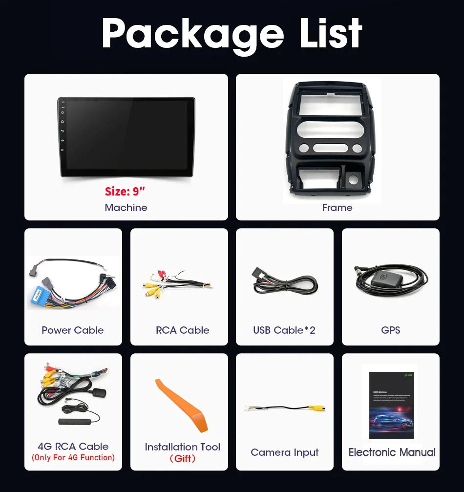 For Suzuki Jimny 3 2005-2019 Carplay Auto Radio Stereo Multimedia Navigation Screen Androi