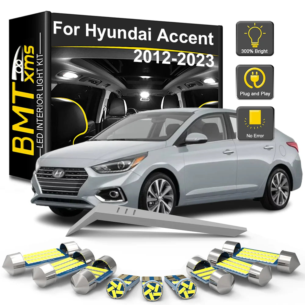 10-Piece LED Interior Light Kit for Hyundai Accent 5 HC YC - Canbus Error-Free Bulbs | AUTOKITSHOP