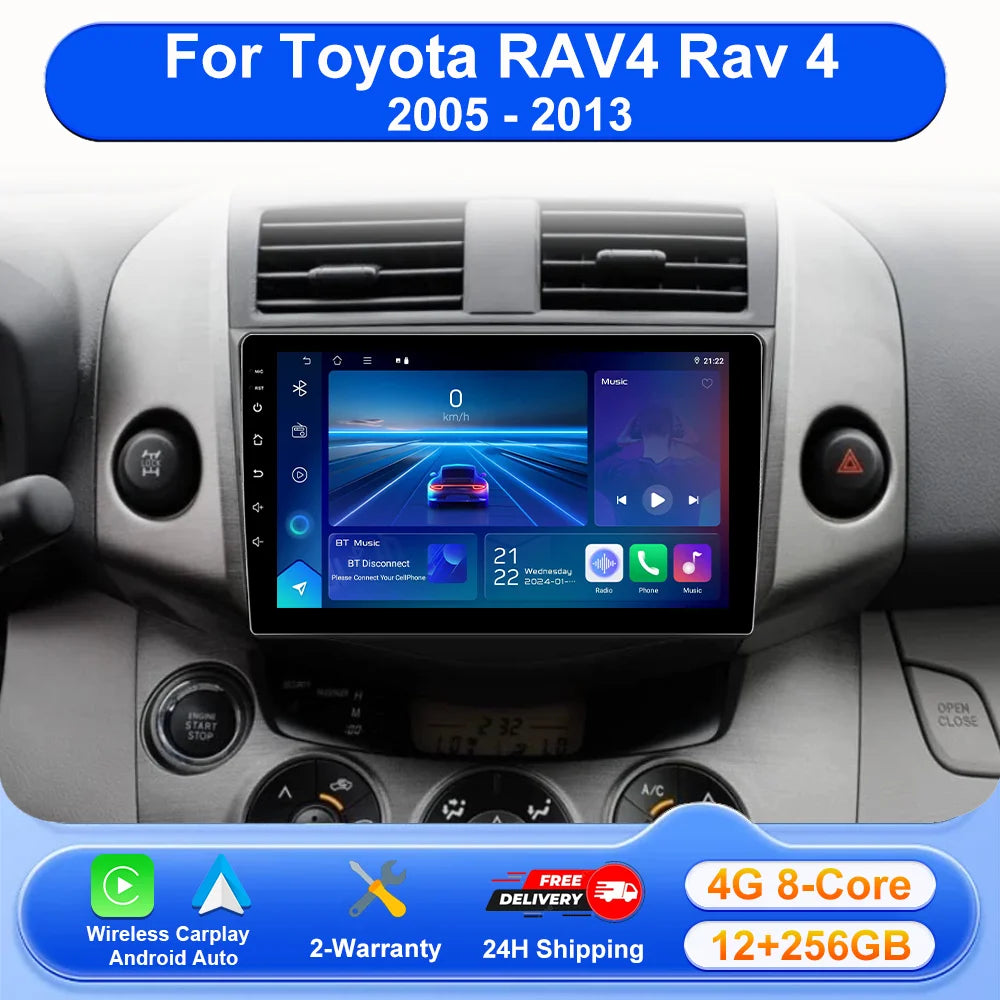 Android Carplay Auto For Toyota RAV4 Rav 4 2005 - 2009 2010 2011 2012 2013 Car Radio Multi