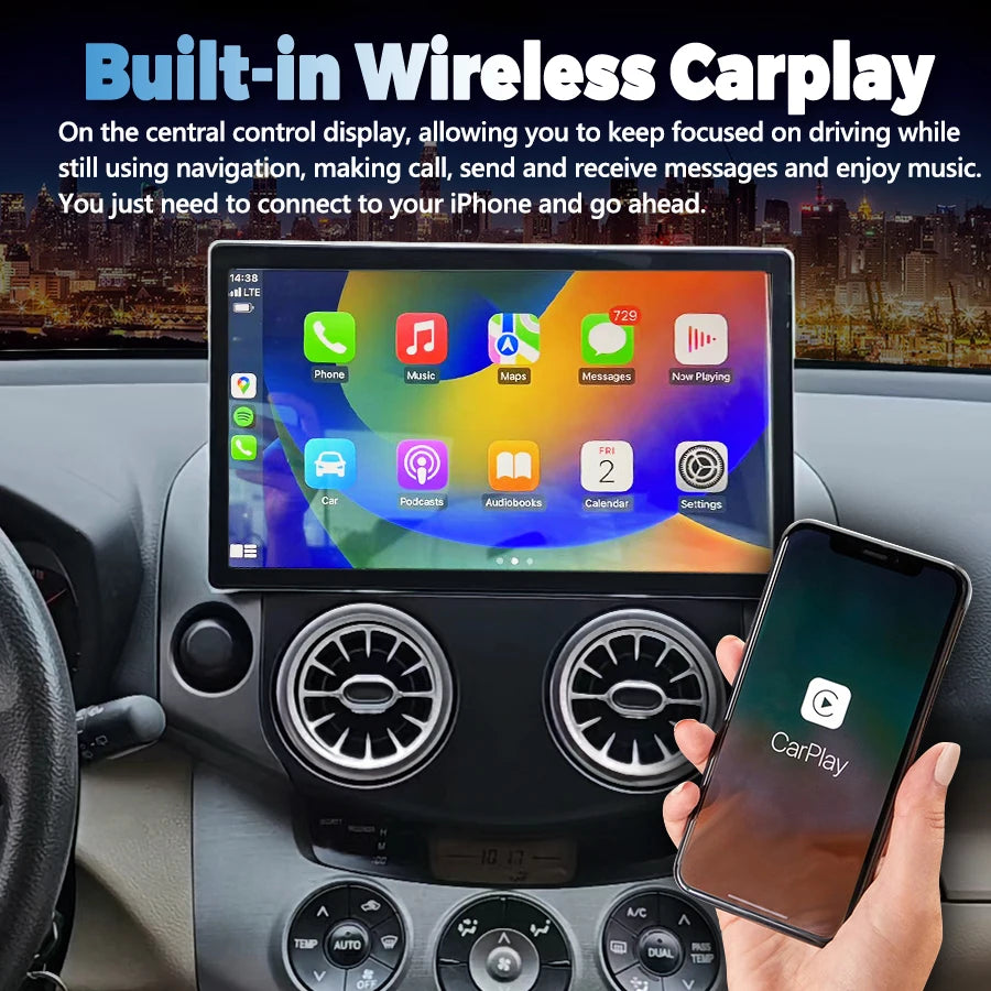 13.3inch Android 14 Screen For Toyota RAV4 RAV 4 2005-2013 Stereo Car Multimedia Video Pla