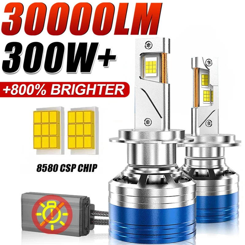 H7 H4 H11 LED Headlight High Power 8580 CSP Canbus 9005 HB3 9006 HB4 Turbo Lamp 6000K 3000