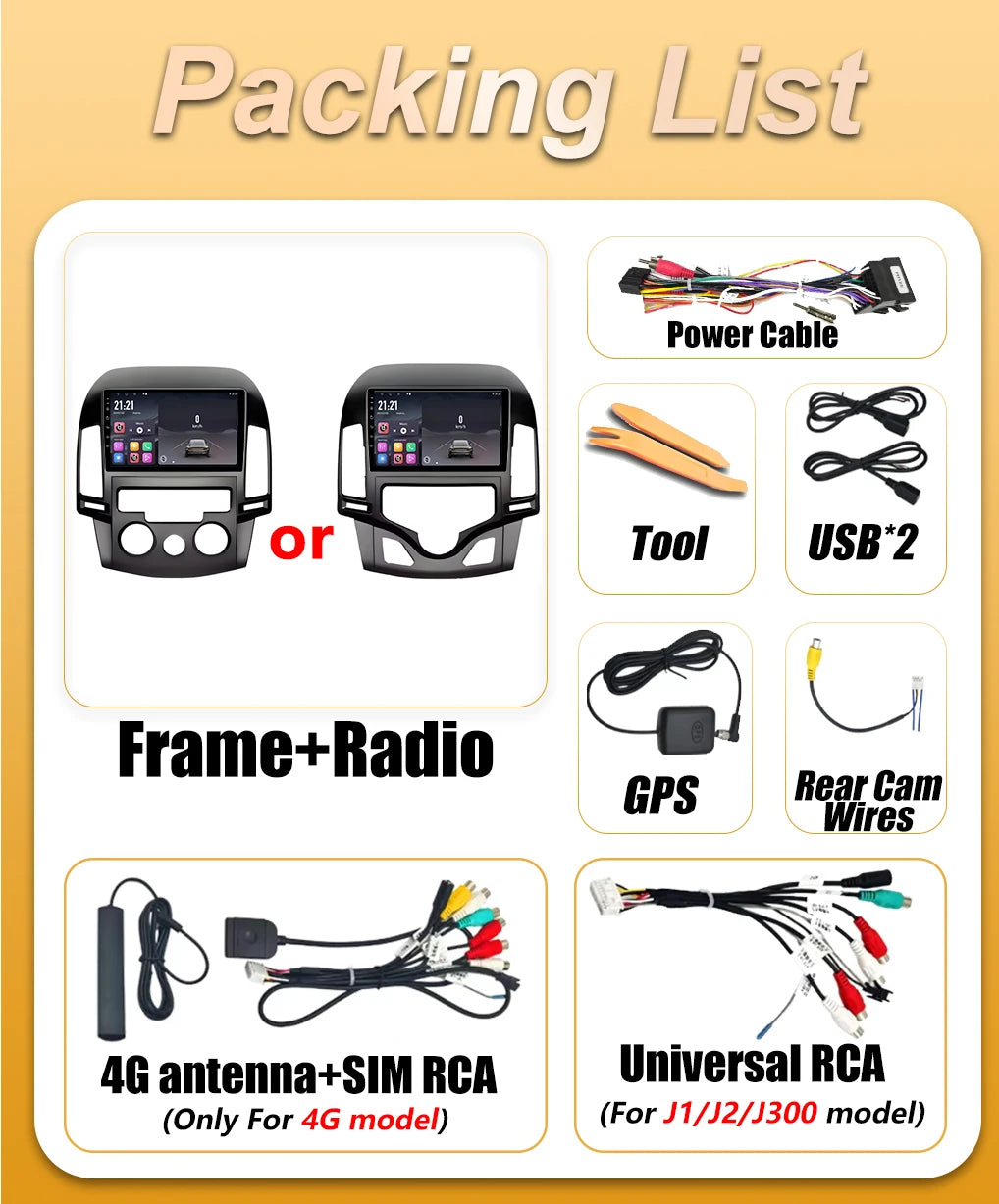 Android 16 Car Radio For Hyundai I30 2006 - 2011 CarPlay Auto Multimedia Player GPS Naviga | AUTOKITSHOP