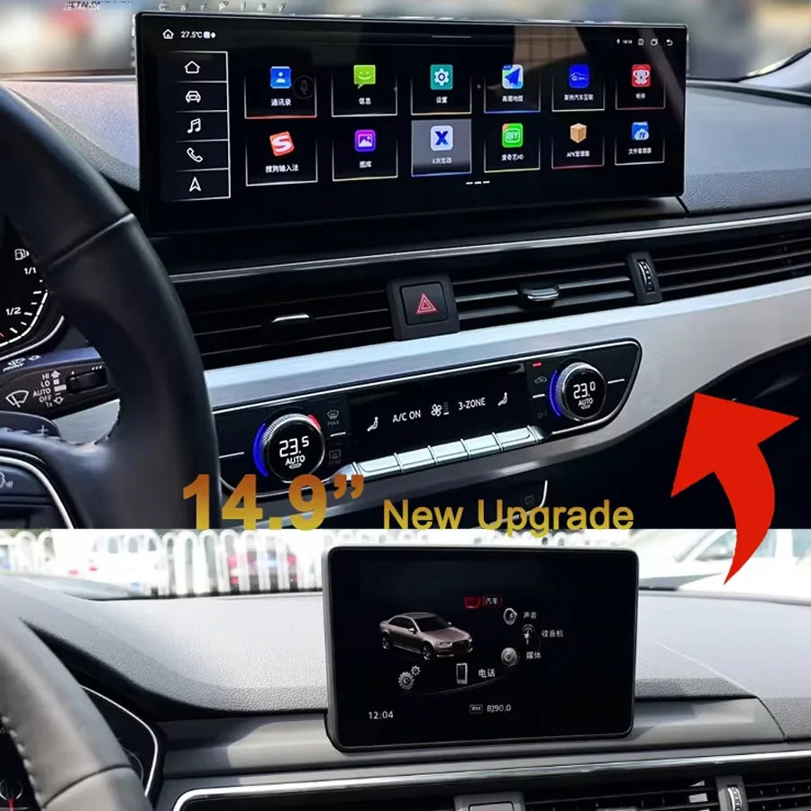 14.9" Android 14 Auto Car Radio GPS Navigation Screen For Audi A4L 2017-2019 Wireless CarP | AUTOKITSHOP