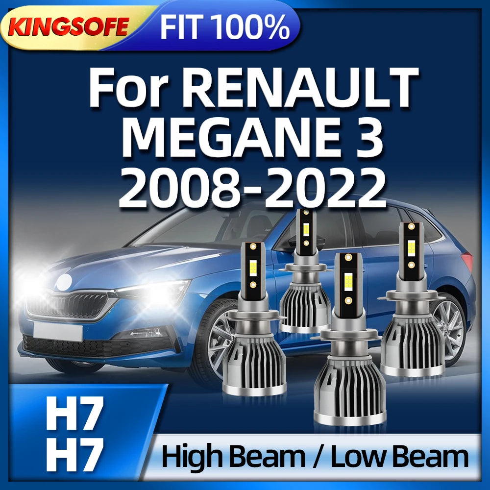 Roadsun H7 LED Headlights Car Bulbs 6000K Light Headlamp For RENAULT MEGANE 3 2008 2009 20