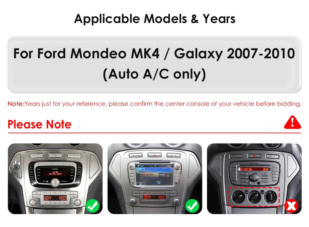 9.7"Carplay Android Auto multimedia for Ford Mondeo mk4 Galaxy A/C 2007-2010 Car intellige