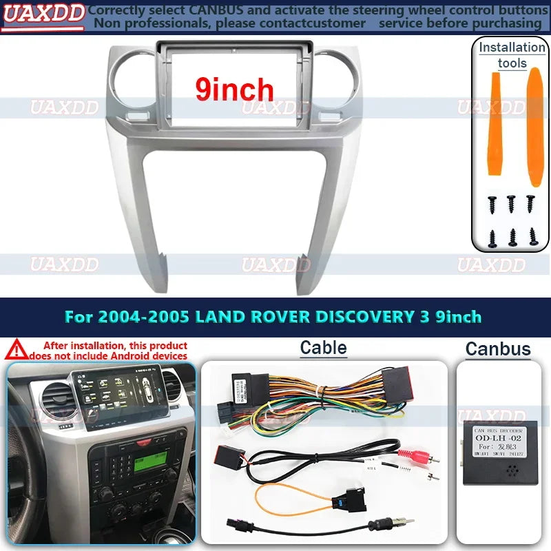 9 INCH 2 Din Car Fascia Panel Dash Mount Installation Double Din DVD Frame for Land Rover