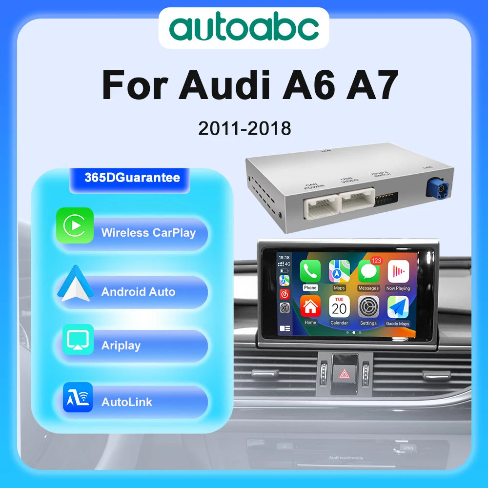 For Audi A6 A7 2012-2018 Wireless CarPlay Android Auto Interface Adapter Box Mirror Link B | AUTOKITSHOP