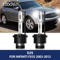 roadsun 2Pcs D2S HID Headlights for Infiniti FX35 2003-2012 Xenon Auto Lights 12V 35W Car