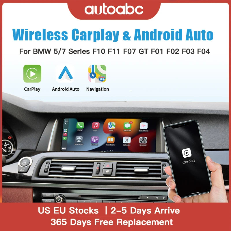 AUTOABC Wireless CarPlay Android Auto For BMW 5 Series F10 F11 2012-2017 CIC NBT Radio Mul | AUTOKITSHOP